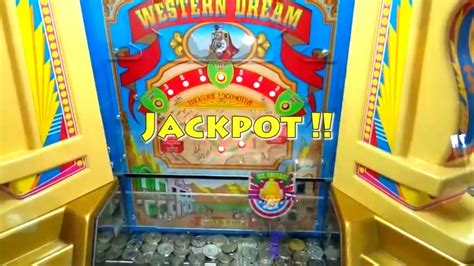 Coin Pusher Jackpot Win Playing Western Dream Coin Pusher Arcade