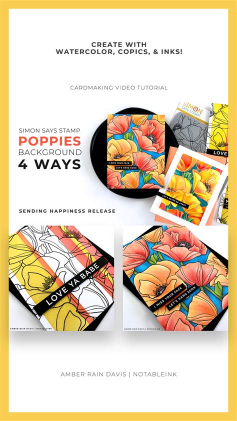 4 Ways to Color Simon Says Stamp Poppies Background | Simon says stamp, Simon says, Cardmaking