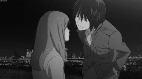 Hyouka  Find And Share On Giphy Anime Kiss  Anime Hug Anime