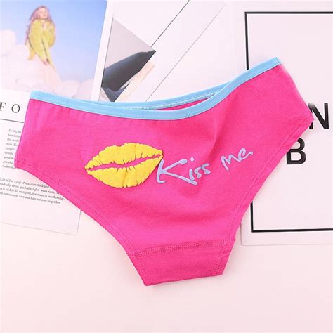 buy hot sale 1pc printed letter kiss me lingerie popular for women underwear