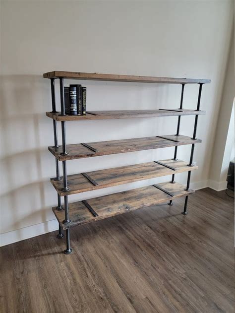 Industrial Bookcase Made With Reclaimed Distressed Wood And Etsy