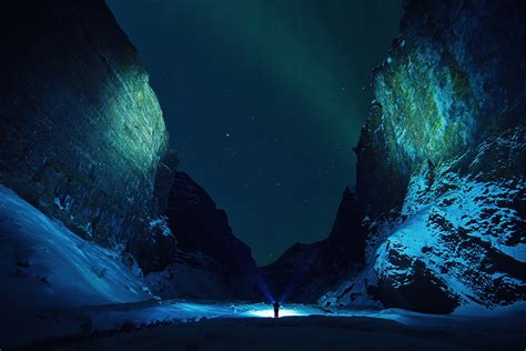Iceland Northern Lights Night Image Free Photo