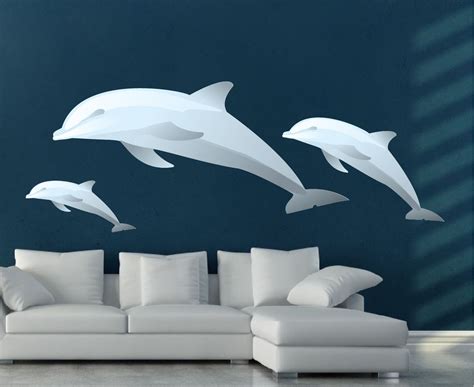 Dolphins Decals Dolphin Wall Mural Applique Dolphin Art