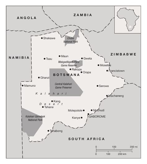 Printable Detailed Botswana Map Free Download And Print For You