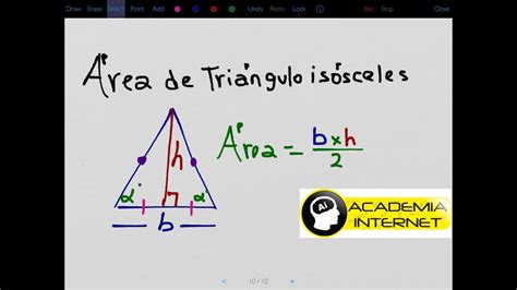Área De Un Triángulo Isósceles Conociendo Sus Lados Youtube