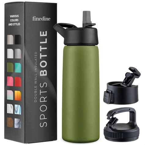 Triple Insulated Stainless Steel Water Bottle With Straw Lid Flip Top