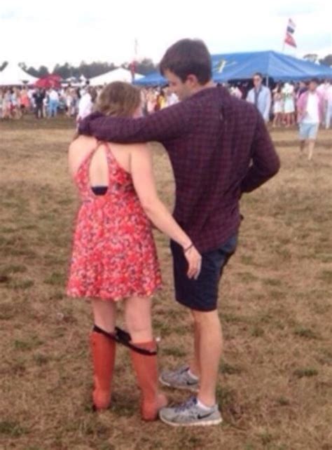Classy Couple At Fairgrounds Walking With Panties Around Your Knees