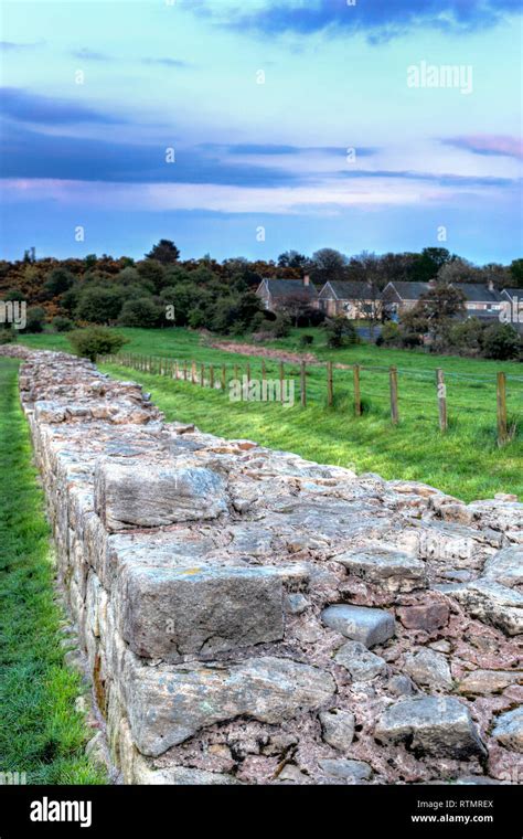 Remains Of Hadrians Wall Heddon Near Newcastle Upon Tyne North East