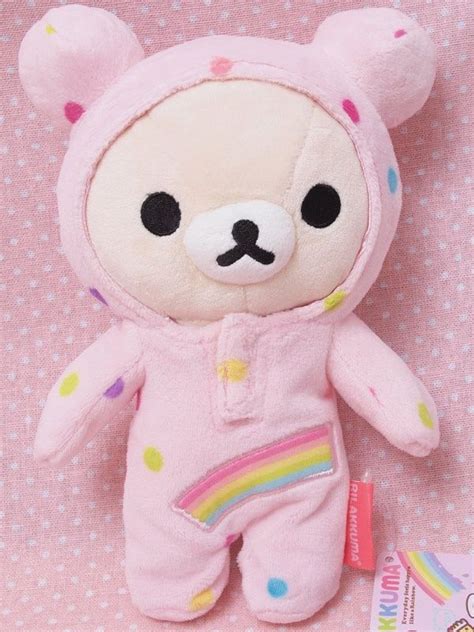 Rainbow And Pink Kawaii Bear Kawaii Toys Kawaii Plushies Kawaii Plush