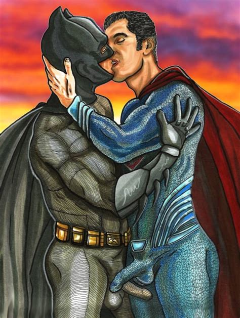 Erotic Batman Superman Dawn Of Justice Gay Kiss Dc Comics X Etsy