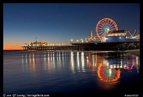 Picturephoto Pier Ferris Wheel And Reflections At Dusk Santa