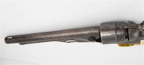 Sold Price 1860 Engraved Colt Army Checkered Ivory Grips Invalid