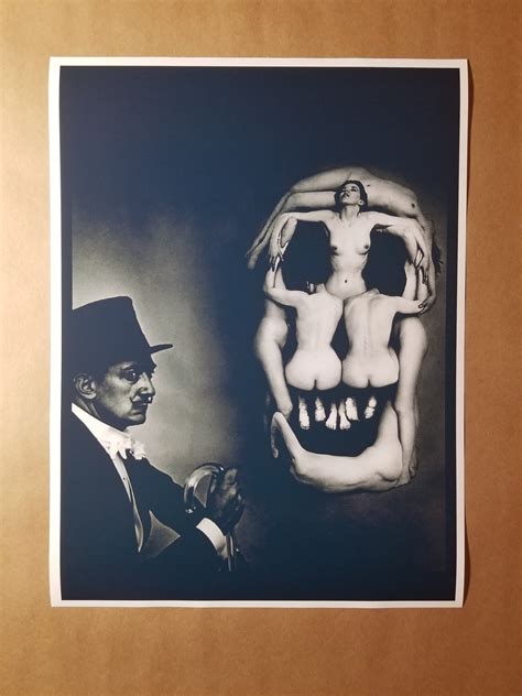 Salvador Dali Naked Women Skull Art Print Poster Black And Etsy