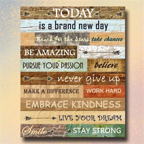 Today Is A Brand New Day Inspirational Wall Decor Great T Etsy