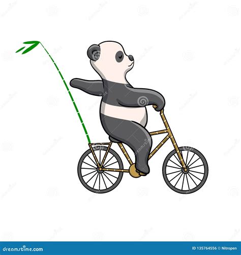 Panda With Bicycle Vector Illustration 41131694
