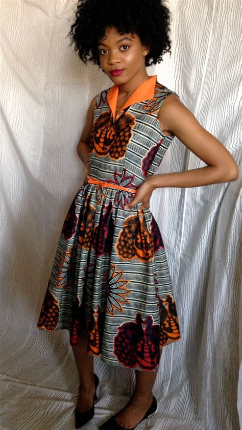 African Wax Print Dress By Ladychang On Etsy 5000 Moda Africana