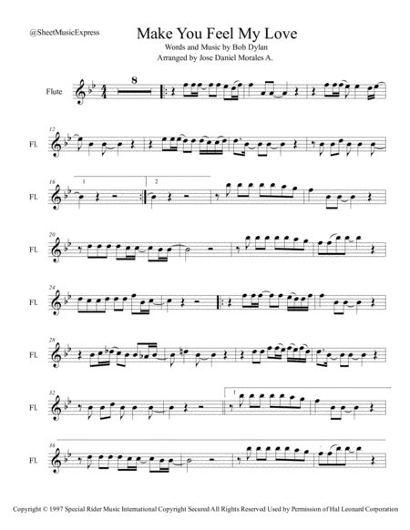 Make You Feel My Love Arr Jose Daniel Morales A Sheet Music Bob