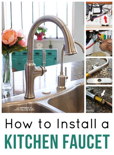Installing a wall mount kitchen faucet is probably one of the most difficult jobs that you can do. How to Install a Kitchen Faucet - Happiness is Homemade