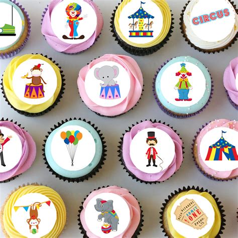 Circus Carnival Mini Edible Cupcake Toppers Deezee Designs