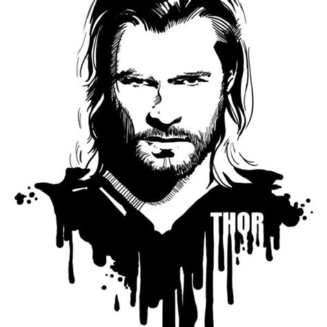 Avengers In Ink Thor Art Print Marvel Drawings Thor Drawing