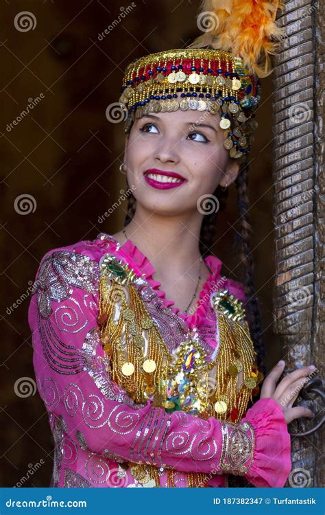 Uzbek Woman In National Costumes In Khiva Uzbekistan Editorial