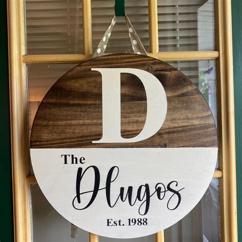 Last Name Wooden Door Sign For Sale In 2020 Wooden Door Hangers