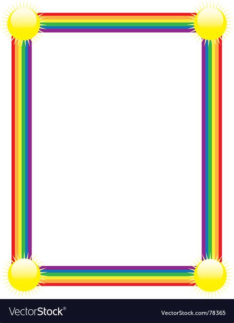 Rainbow Border Royalty Free Vector Image Vectorstock