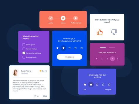Feedback Survey Review Rating Cards Ui Design Uplabs