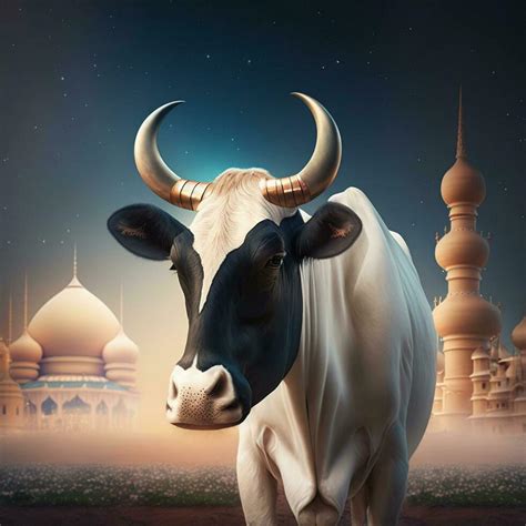 The Cow Eid Al Adha Sale Socail Post Cattle Trader Background Photo Ai