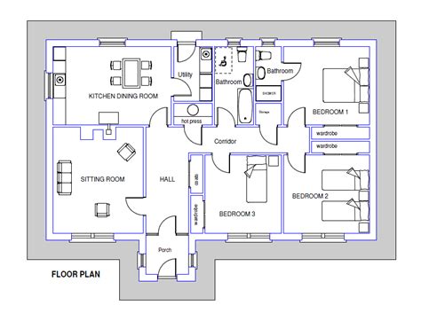 Create blueprints, floor plans, layouts and more from templates in minutes with smartdraw's easy to smartdraw's blueprint maker is much easier to use than traditional cad software costing many. Claddagh Bungalow House plan. Architectural designed ...