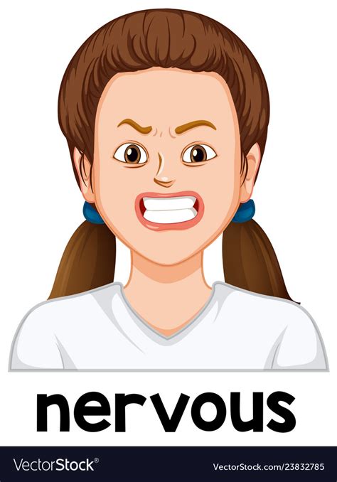 A Face Of Nervous Girl Royalty Free Vector Image
