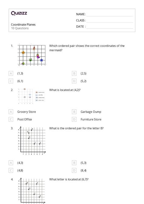 50 Coordinate Planes Worksheets For 3rd Class On Quizizz Free