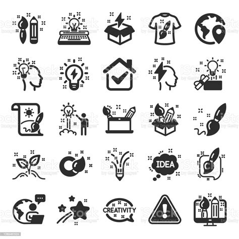 Creativity Icons Set Of Design Idea And Inspiration Signs Vector Stock