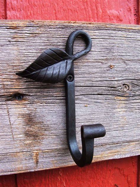 Hand Forged Leaf End Wall Hook Hooks And Fixtures Home And Living