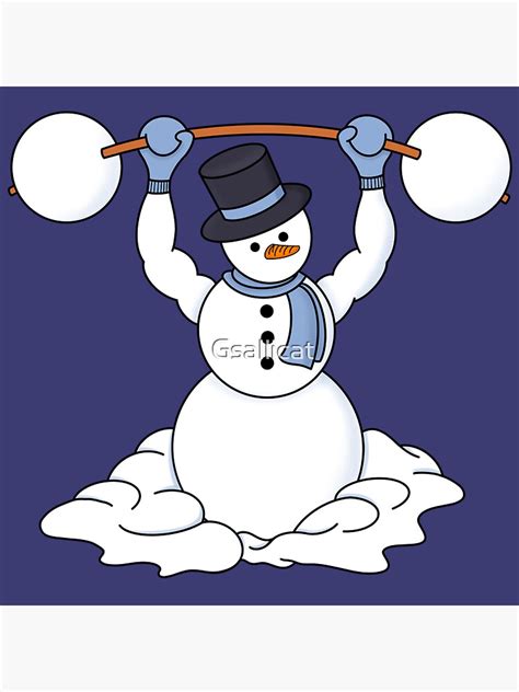 Weightlifting Snowman Sticker For Sale By Gsallicat Redbubble