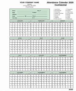 employee attendance calendar template 2020 employee attendance calendar tracker template 2020