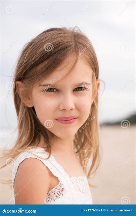 Girl On A Sandy Beach Stock Image Image Of Beautiful 212763821