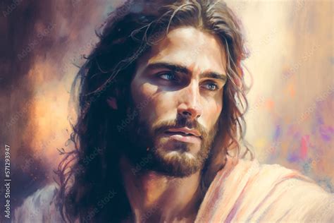 Jesus Christ Oil Painting Generative Ai Stock Illustration Adobe Stock