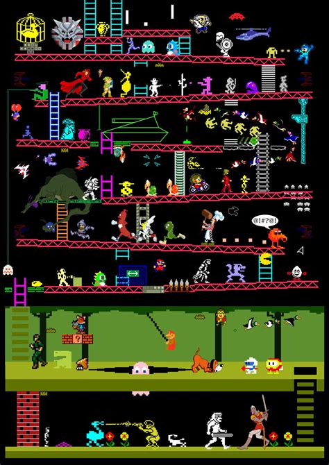 Arcade Games 50 Retro Video Game Classics In One Illustration Retro