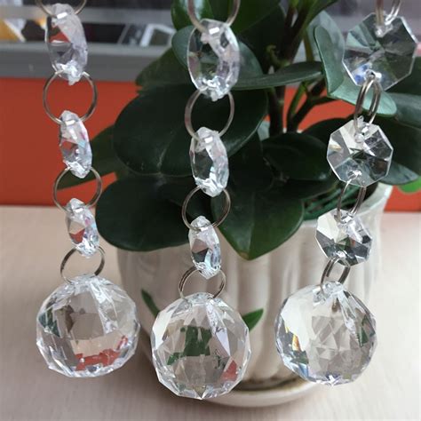 10 Meters33 Ft Crystal Clear Glass Octagonal Bead Garland Strands