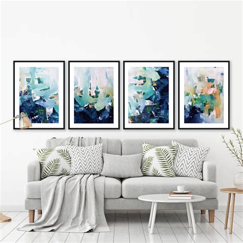 Modern Abstract Art Set Of Four Framed Prints A By Abstract House