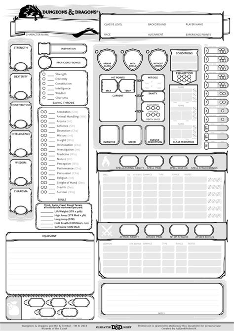 Dnd Character Sheet By Cj64 On Deviantart I Took The Official