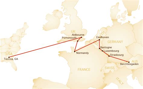 Map Of Easy Company Through Europe Draw A Topographic Map