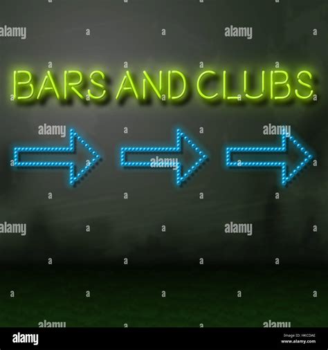 Bars And Clubs Neon Sign Shows Nightclubs And Taverns Stock Photo Alamy