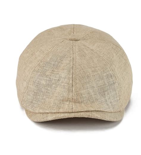 Men Newsboy Caps Breathable Linen Summer Hat Ivy Cap Cabbie Flat Cap