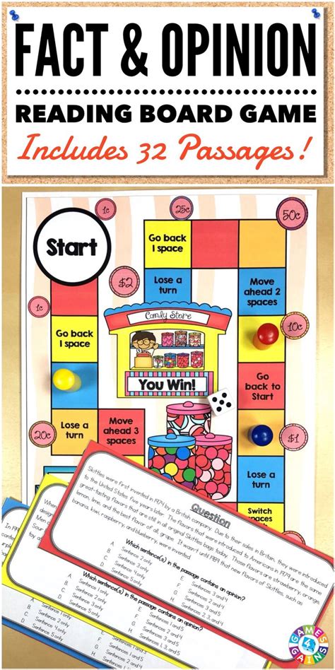 Fact And Opinion Passages And Task Cards Game Activity For Reading Centers Fact And Opinion