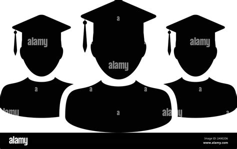 Graduation Icon Vector Male Group Of Students Person Profile Avatar