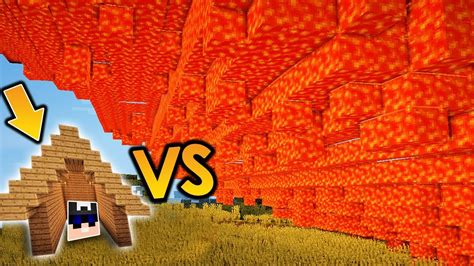 Lava Tsunami Vs Base Lava Tsunami Challenge Minecraft Youtube