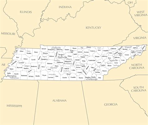 Printable Map Of Tennessee Counties And Cities Portal Tutorials
