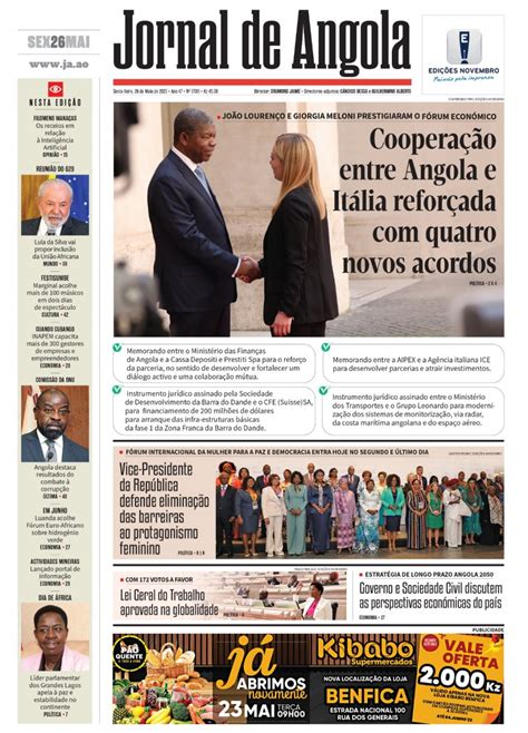 Jornal De Angola Sexta 26 De Maio De 2023